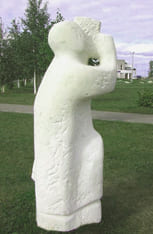 modern figurative public stone sculpture