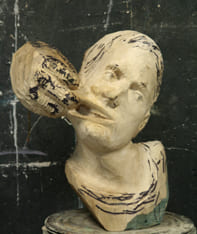 modern figurative sculpture a Face of a protest