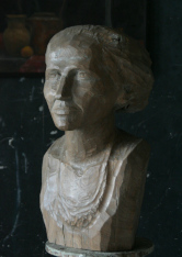 modern figurative wood sculpture Portrait