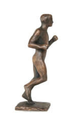 Modern figurative bronze sculpture runner
