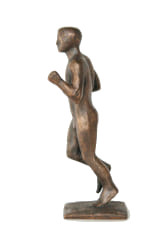 Modern figurative bronze sculpture runner